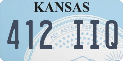 KS license plate 412IIQ