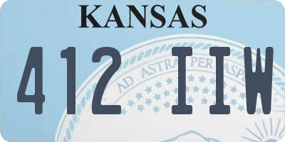 KS license plate 412IIW