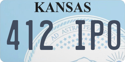 KS license plate 412IPO