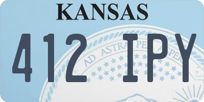 KS license plate 412IPY