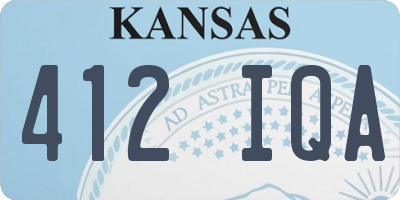 KS license plate 412IQA