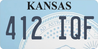KS license plate 412IQF