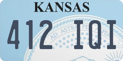 KS license plate 412IQI