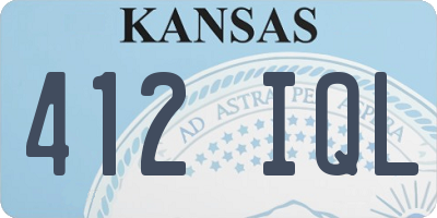 KS license plate 412IQL