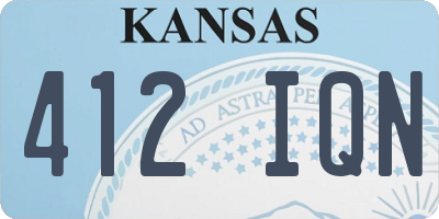 KS license plate 412IQN