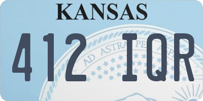 KS license plate 412IQR