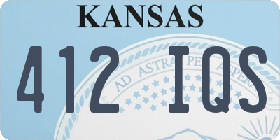 KS license plate 412IQS