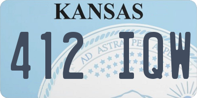 KS license plate 412IQW