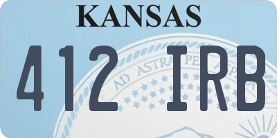 KS license plate 412IRB