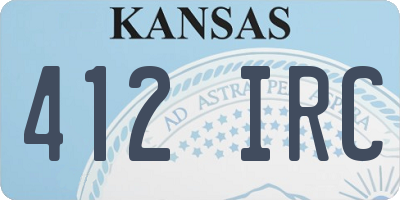 KS license plate 412IRC