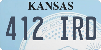 KS license plate 412IRD