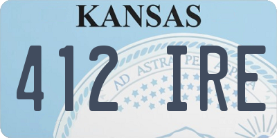 KS license plate 412IRE