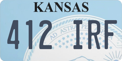KS license plate 412IRF