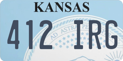 KS license plate 412IRG