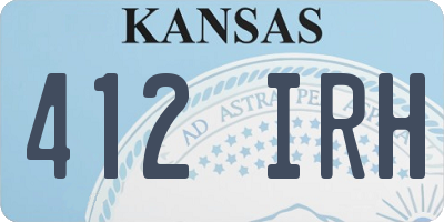 KS license plate 412IRH