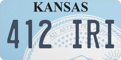 KS license plate 412IRI