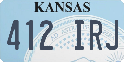 KS license plate 412IRJ