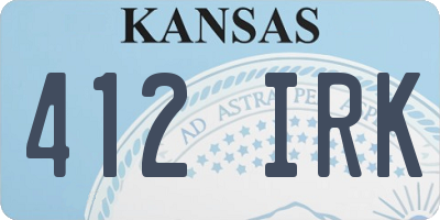 KS license plate 412IRK