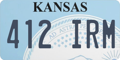 KS license plate 412IRM