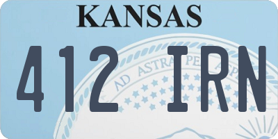 KS license plate 412IRN
