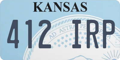 KS license plate 412IRP