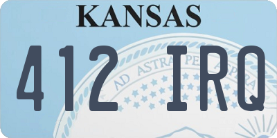 KS license plate 412IRQ