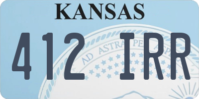 KS license plate 412IRR