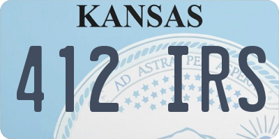KS license plate 412IRS