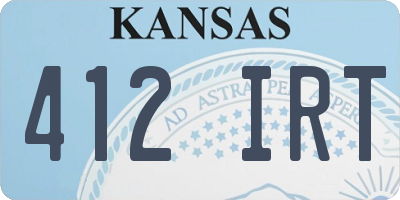 KS license plate 412IRT