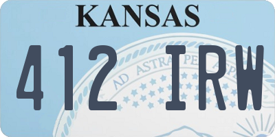 KS license plate 412IRW