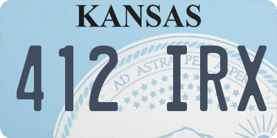 KS license plate 412IRX