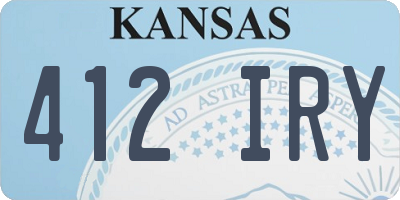 KS license plate 412IRY