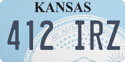 KS license plate 412IRZ
