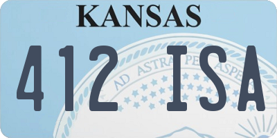 KS license plate 412ISA