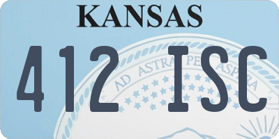 KS license plate 412ISC
