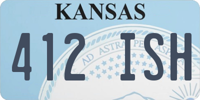 KS license plate 412ISH