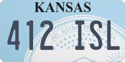 KS license plate 412ISL