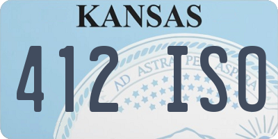 KS license plate 412ISO