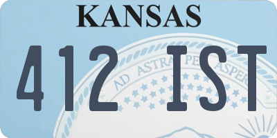 KS license plate 412IST