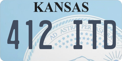 KS license plate 412ITD