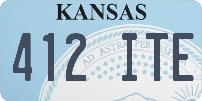 KS license plate 412ITE