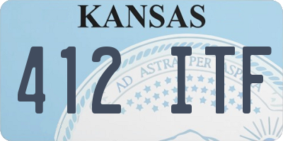 KS license plate 412ITF