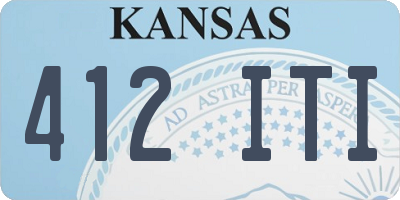 KS license plate 412ITI
