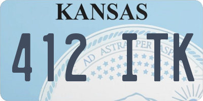 KS license plate 412ITK