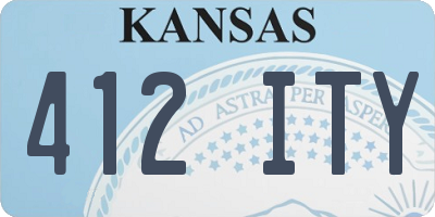 KS license plate 412ITY
