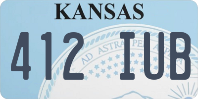 KS license plate 412IUB