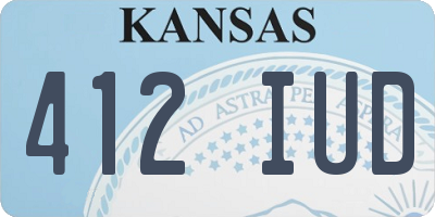 KS license plate 412IUD