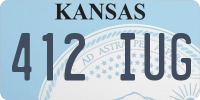 KS license plate 412IUG