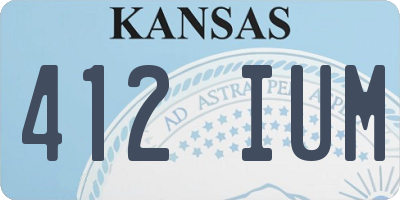 KS license plate 412IUM