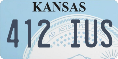 KS license plate 412IUS
